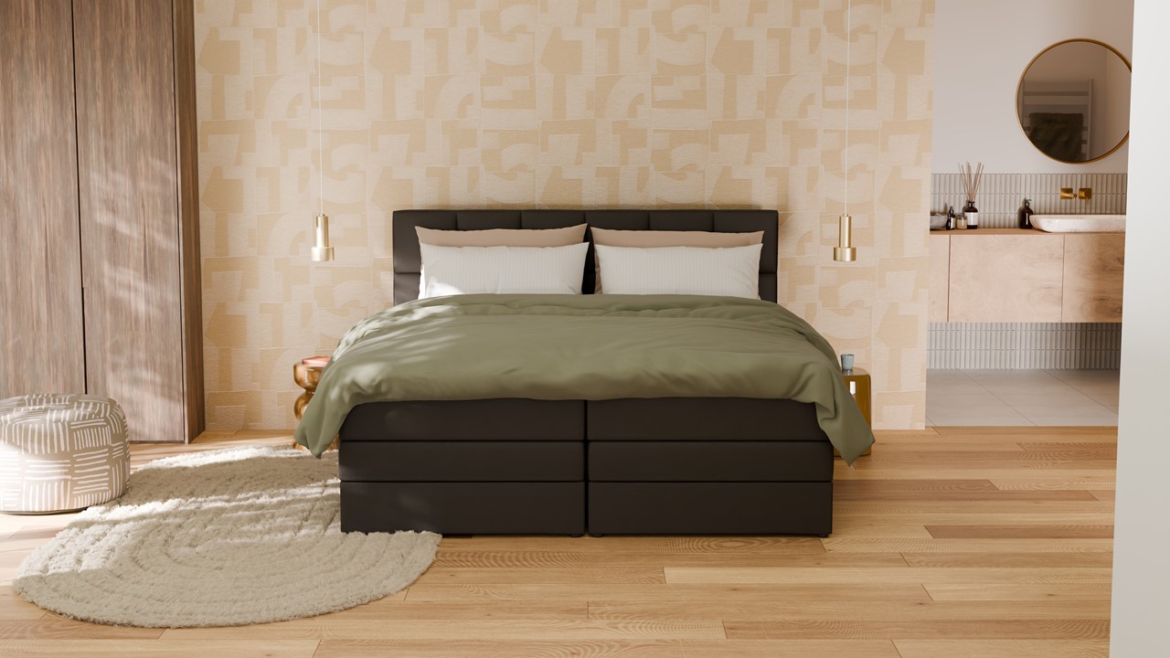 Opbergboxspring Jade - Matte leather onyx