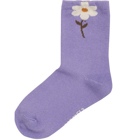 Minymo Socken - 2er-Pack - 3D-Effekt - Purple Haze