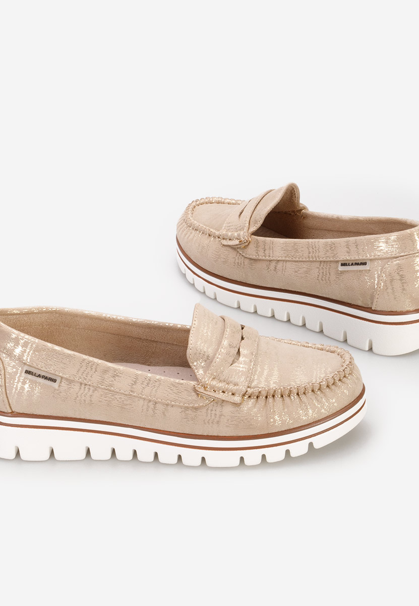 Mocassins femme dorées Manise V2