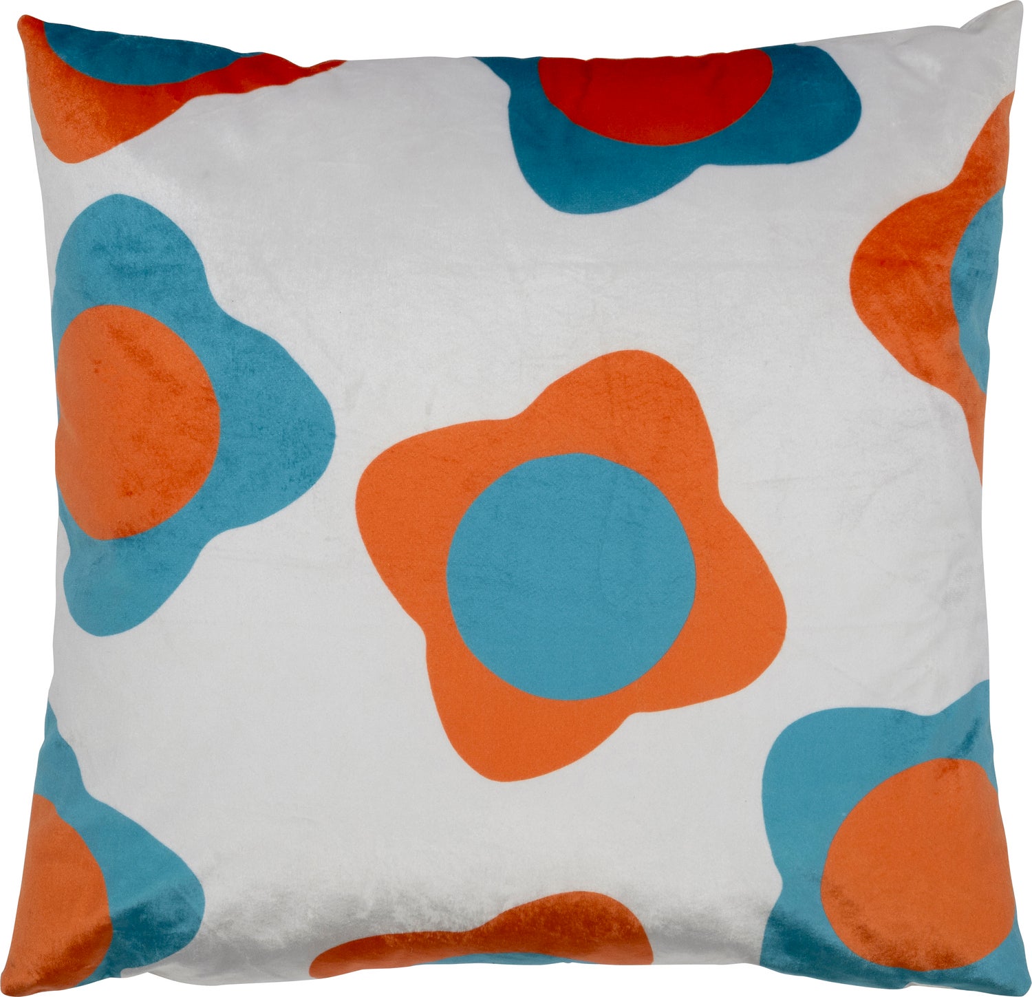 Intratuin sierkussen Junus wit / blauw / oranje 45 x 45 cm