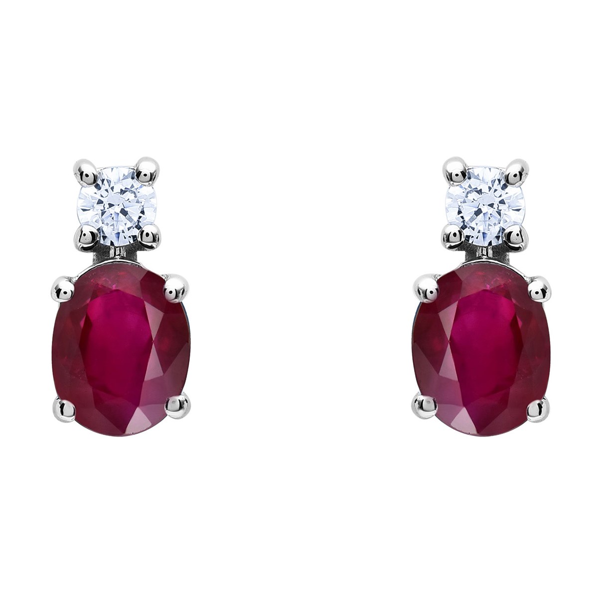 Puces d'oreilles Brillaxis or jaune rubis et oxydes