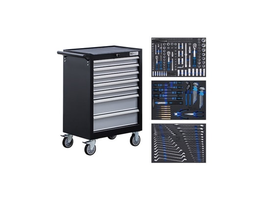 BGS TECHNIC - Servante d'atelier 7 tiroirs - 263 outils - 6062