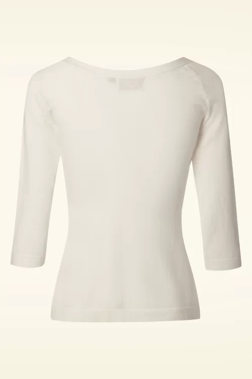 Banned Retro Mooie Illusion Top in gebroken wit