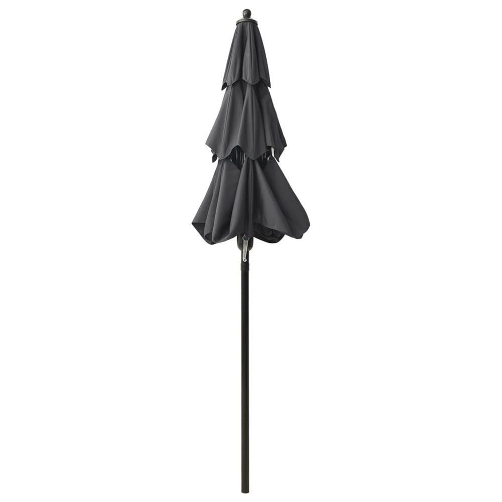 Parasol à 3 niveaux avec mât en aluminium 2 m anthracite