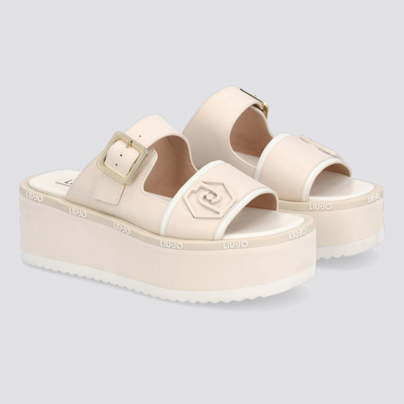 Liu-Jo Mules en Cuir Ada beiges