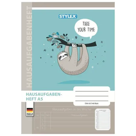 Stylex Hausaufgabenheft, A5, 48 Blatt, Deckblatt 3-fach sortiert