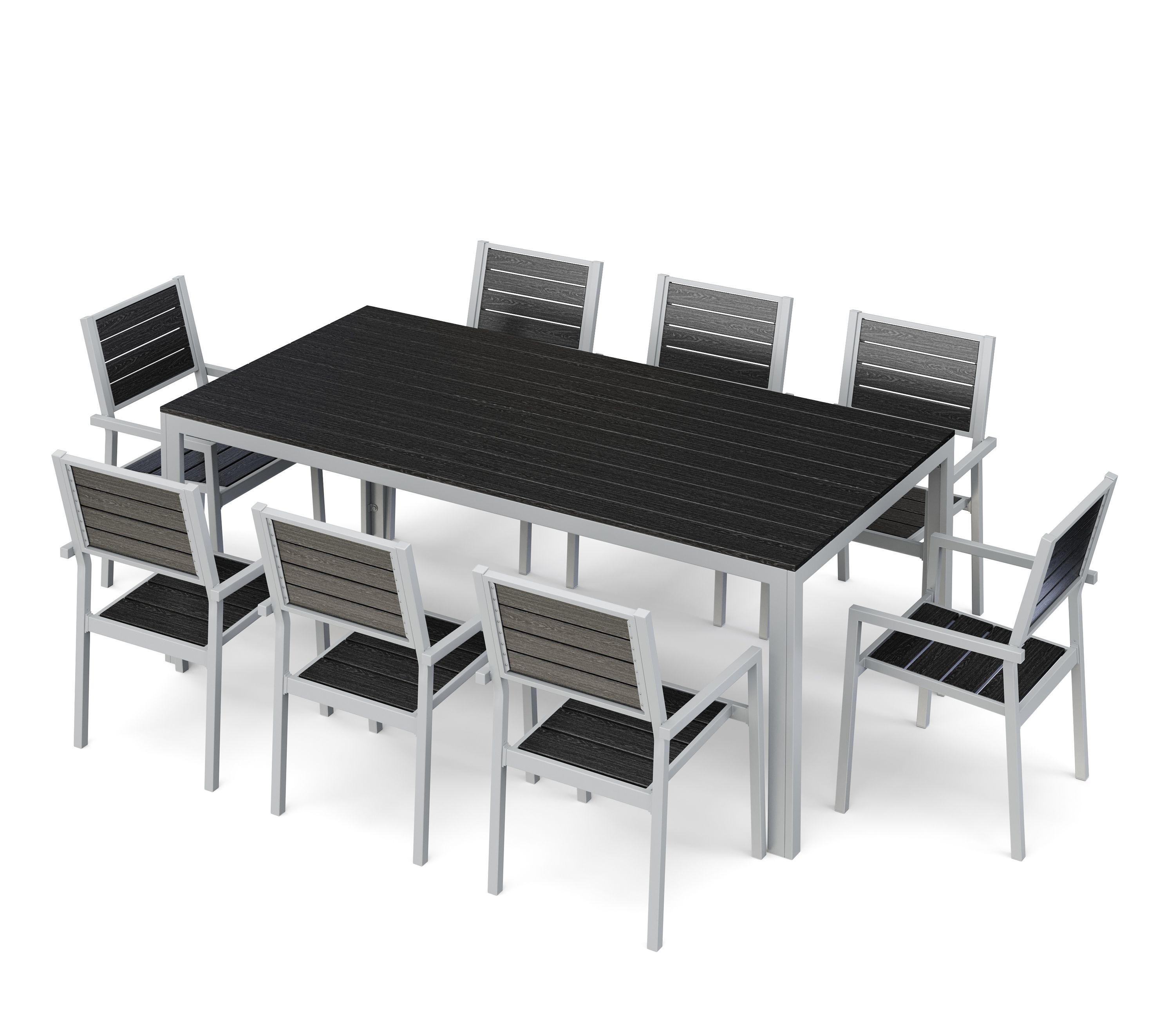 Gartenmöbel Set KAVO 8 Stühle anthrazit