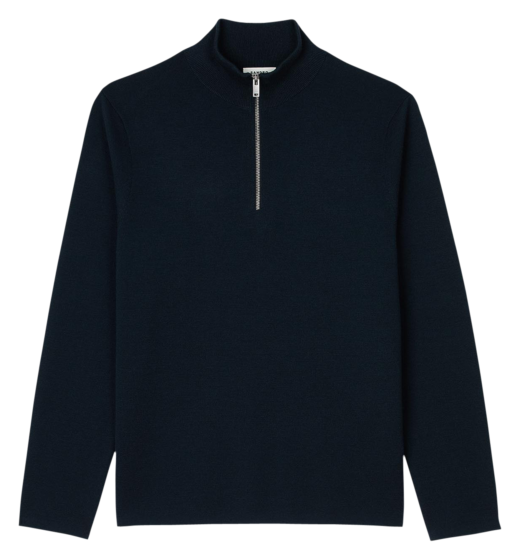 Pull col montant zippé en laine | Bleu