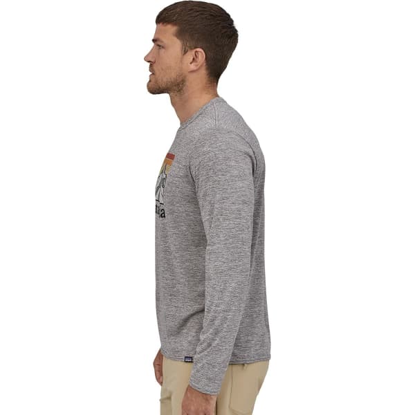 T-shirt randonnée PATAGONIA M'S L/S CAP COOL DAILY GRAPHIC SHIRT LINE LOGO RIDGE:FEATHER GREY