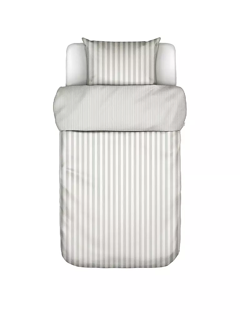 MARC O'POLO HOME Satin Bettwäsche CLASSIC STRIPE 70x90cm/140x200cm Silver hellgrau