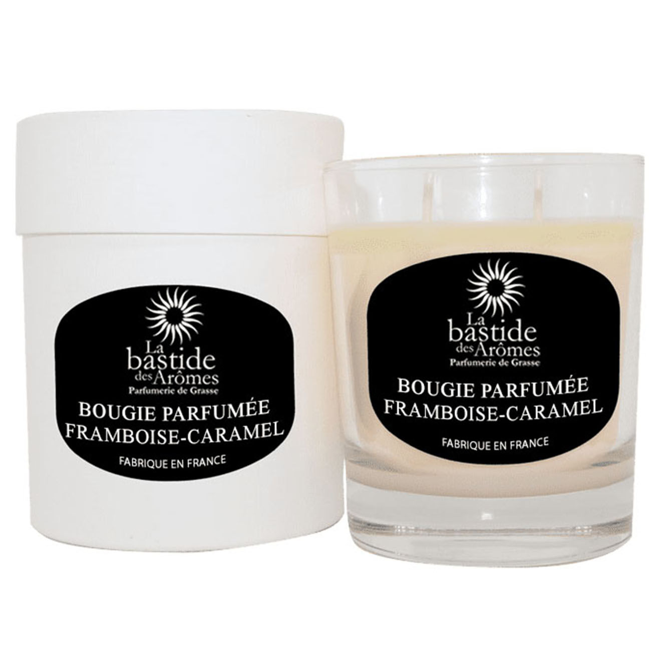 La Bastide des Arômes Bougie parfumée Framboise Caramel - 2 mèches 60h