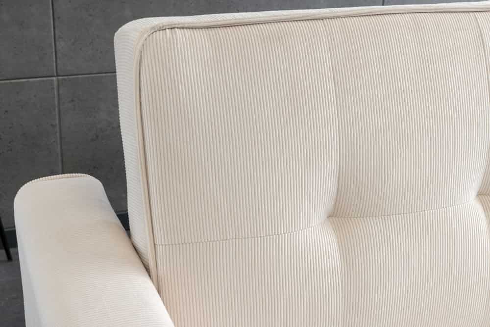 Ausziehbares Schlafsofa SMART 180cm beige Cord 2-Sitzer Couch mit Nosagfederung