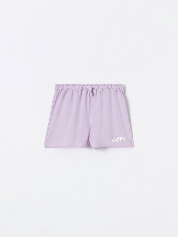 Conjunto de top e shorts com estampa - Malva