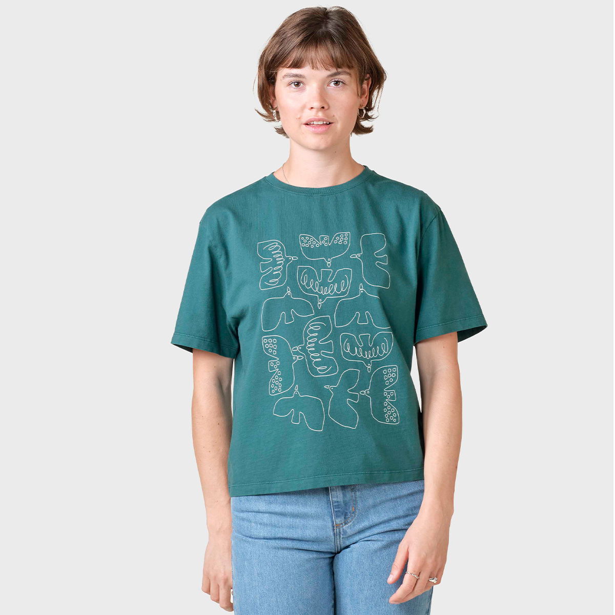 Klitmøller Collective Berit T-shirt, dame (Mossgreen/Cream)