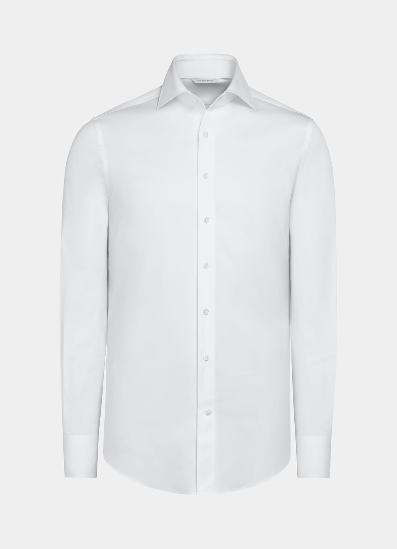 Chemise très ajustée en popeline blanche