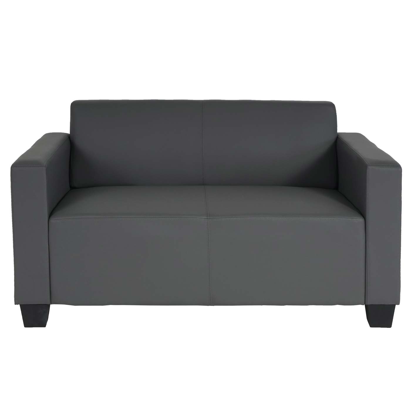 Sofa-Garnitur Couch-Garnitur 2x 2er Sofa Lyon Kunstleder ~ dunkelgrau