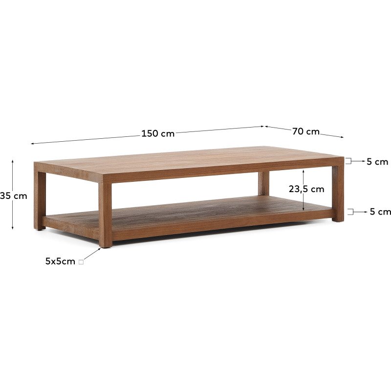 Table basse Sashi en bois de teck 150 x 70 cm