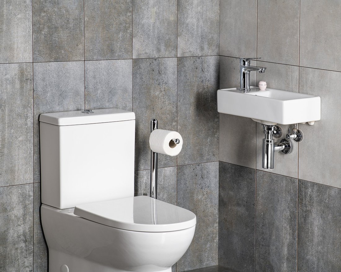 SCHADEMODEL: Sapho Minos keramische fontein 40x22 met kraangat links wit