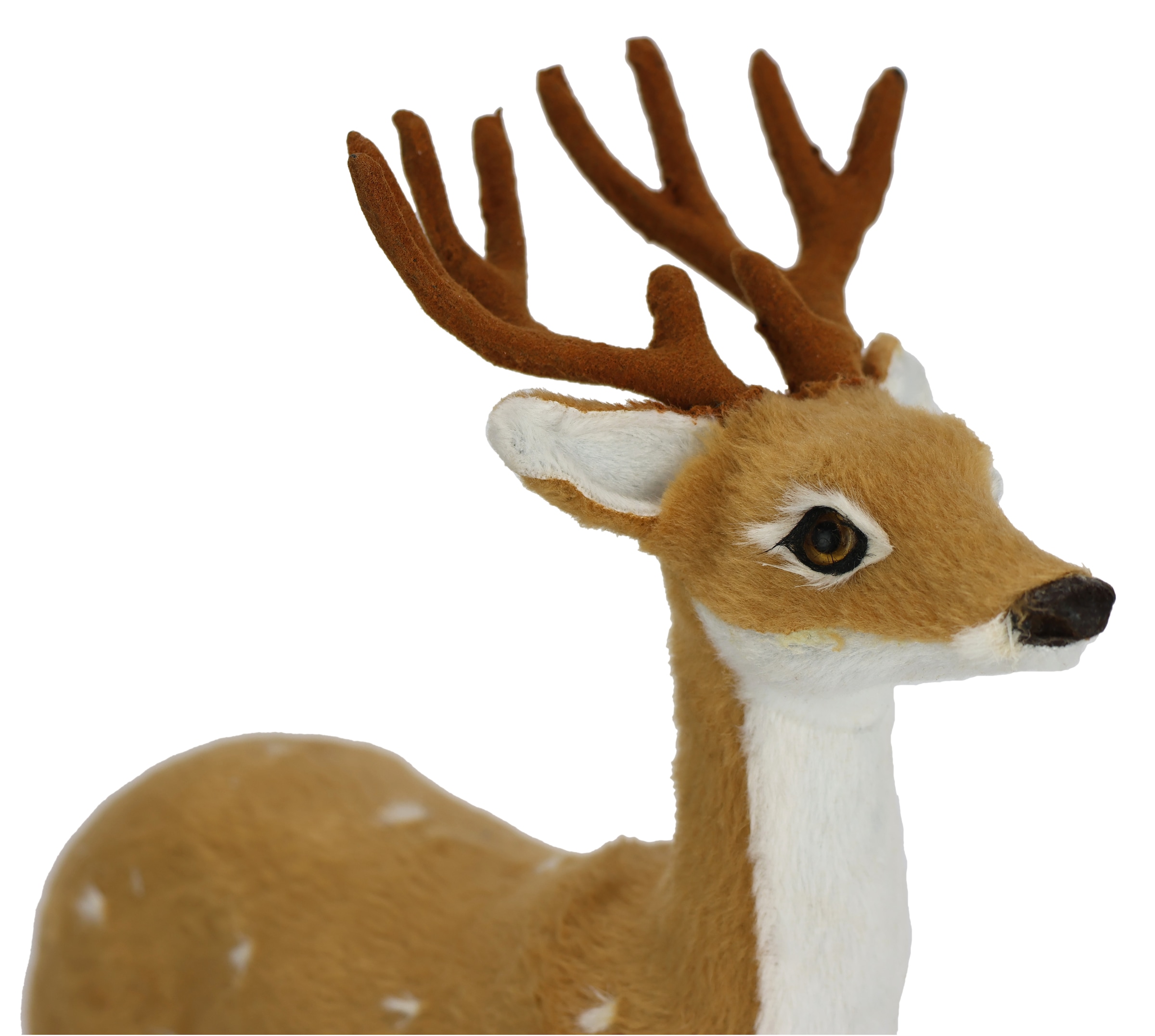 I.GE.A. Dekofigur »Tierfigur Reh aus Kunstfell« Waldtier Statue Ornament Plüschtier Weihnachtsdeko Winterdeko Pelztier