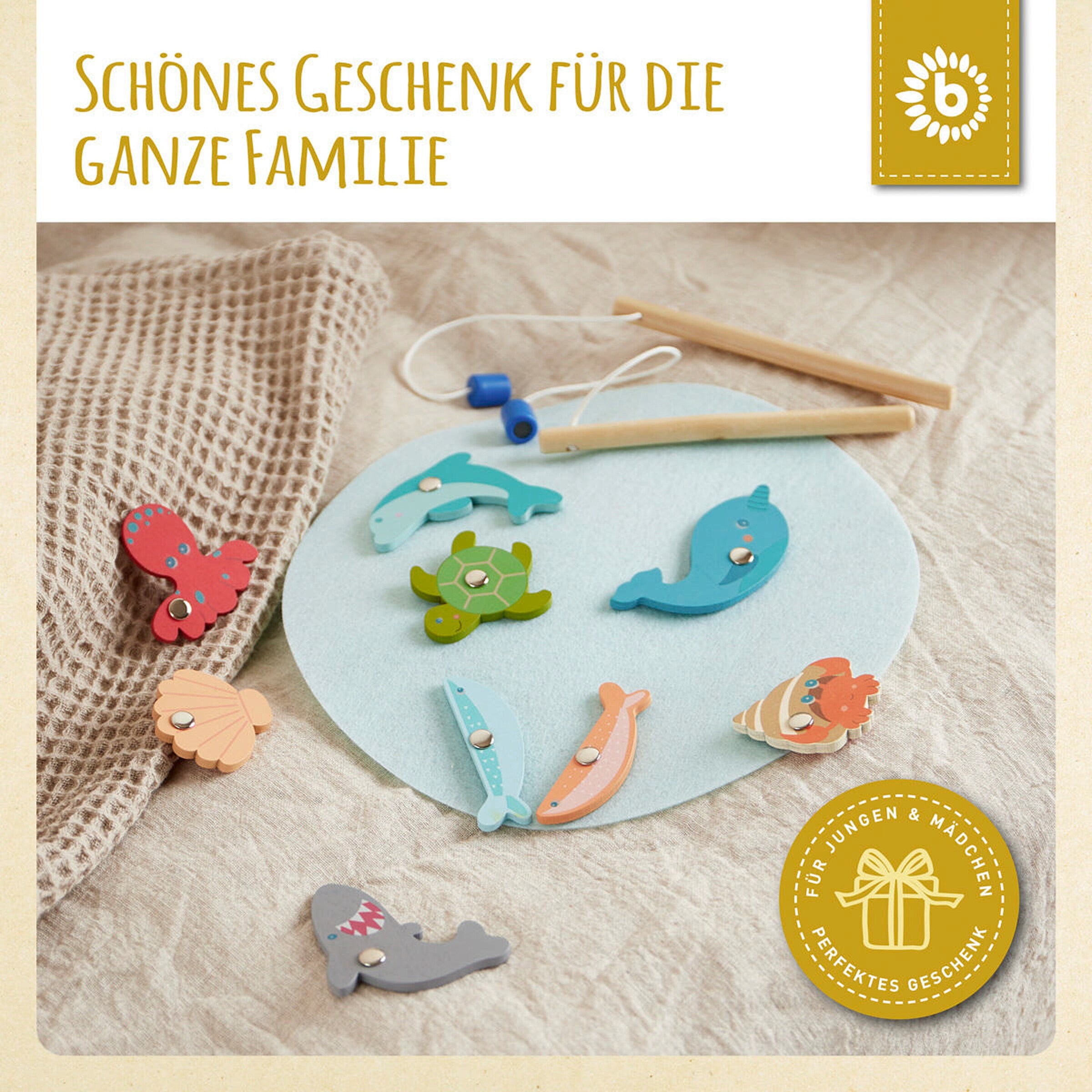 Bieco Magnet Spiel Fische Angeln - ab 12 Monate Mehrfarbig