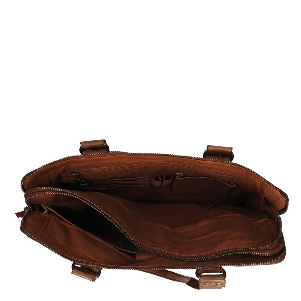 Bear Design Cow Lavato Laptopschoudertas cognac