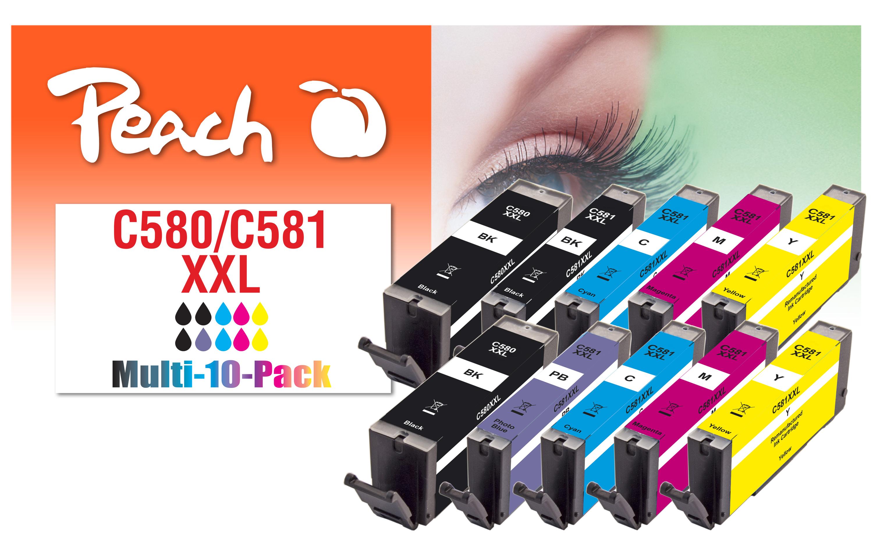 Tintenset Canon PGI-580XL / CLI-581XL 2x C/M/Y/BK, 1x PBK/PB<br>Druckerpatrone: Schwarz, Foto-Schwarz, Cyan, Magenta, Foto Blau, und Gelb