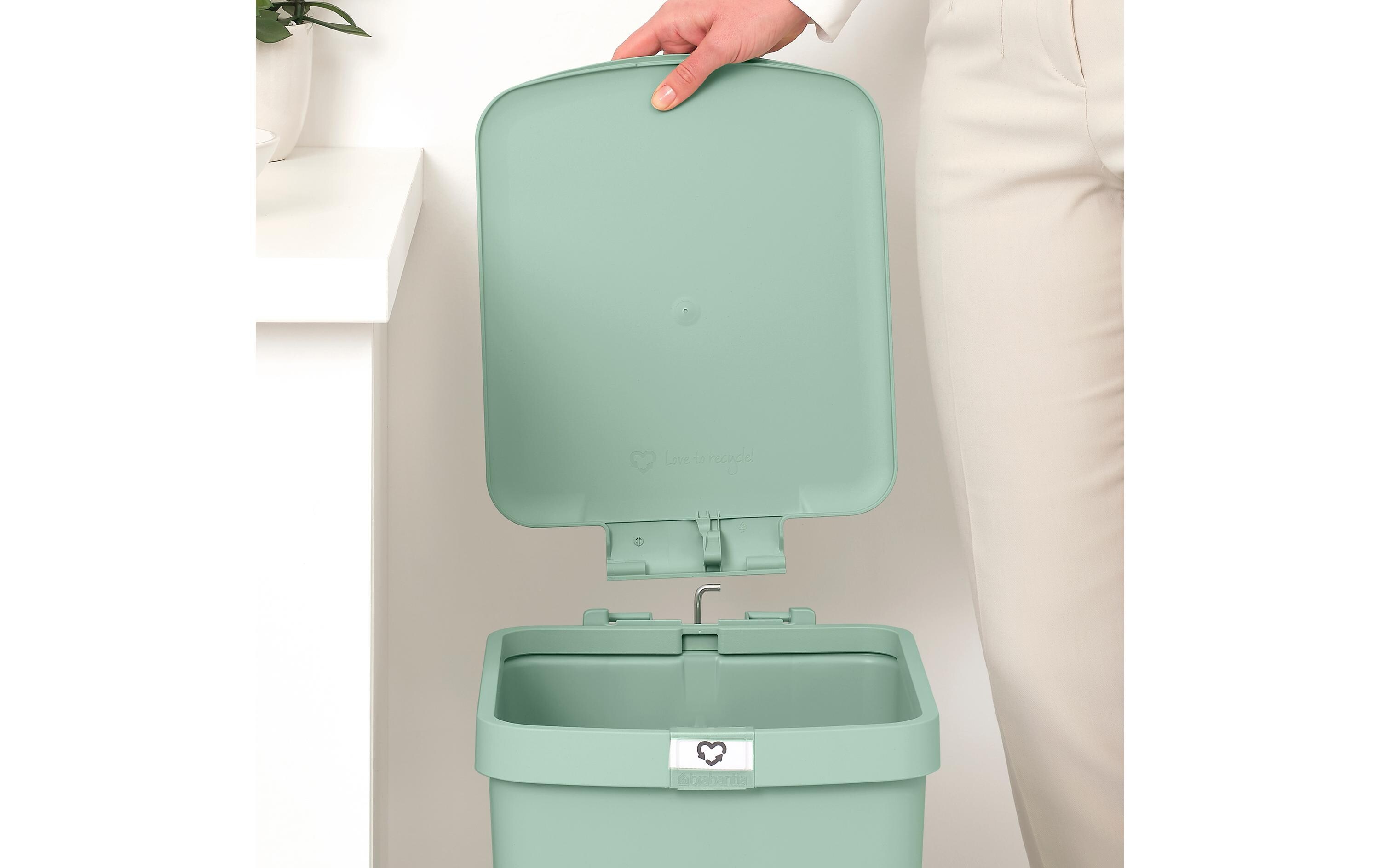 Recyclingbehälter StepUp 25 l, GrünTreteimer für Recyclingmaterialien
