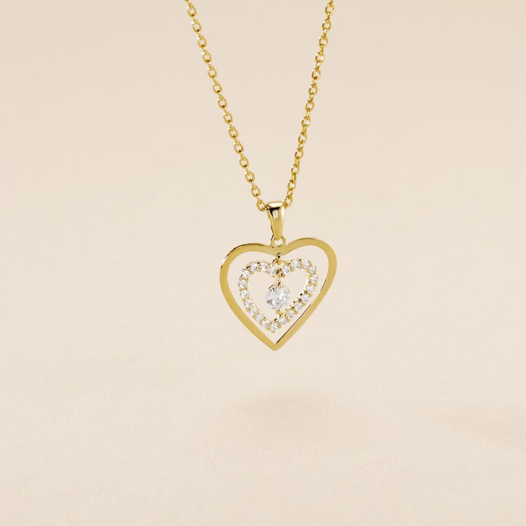 Pendentif Ademe Or Jaune Oxyde De Zirconium
