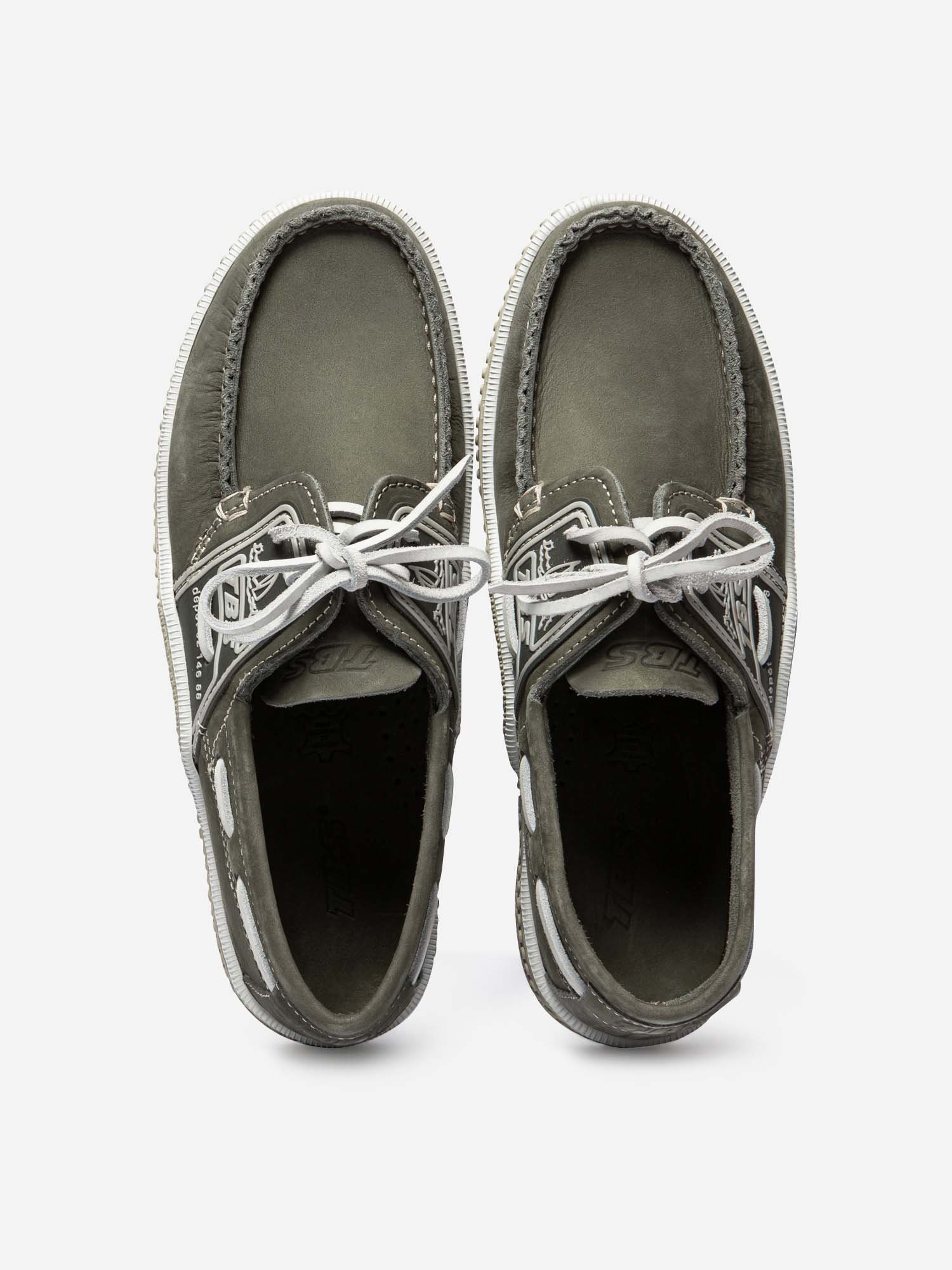 Chaussures Bateau Homme Cuir Kaki