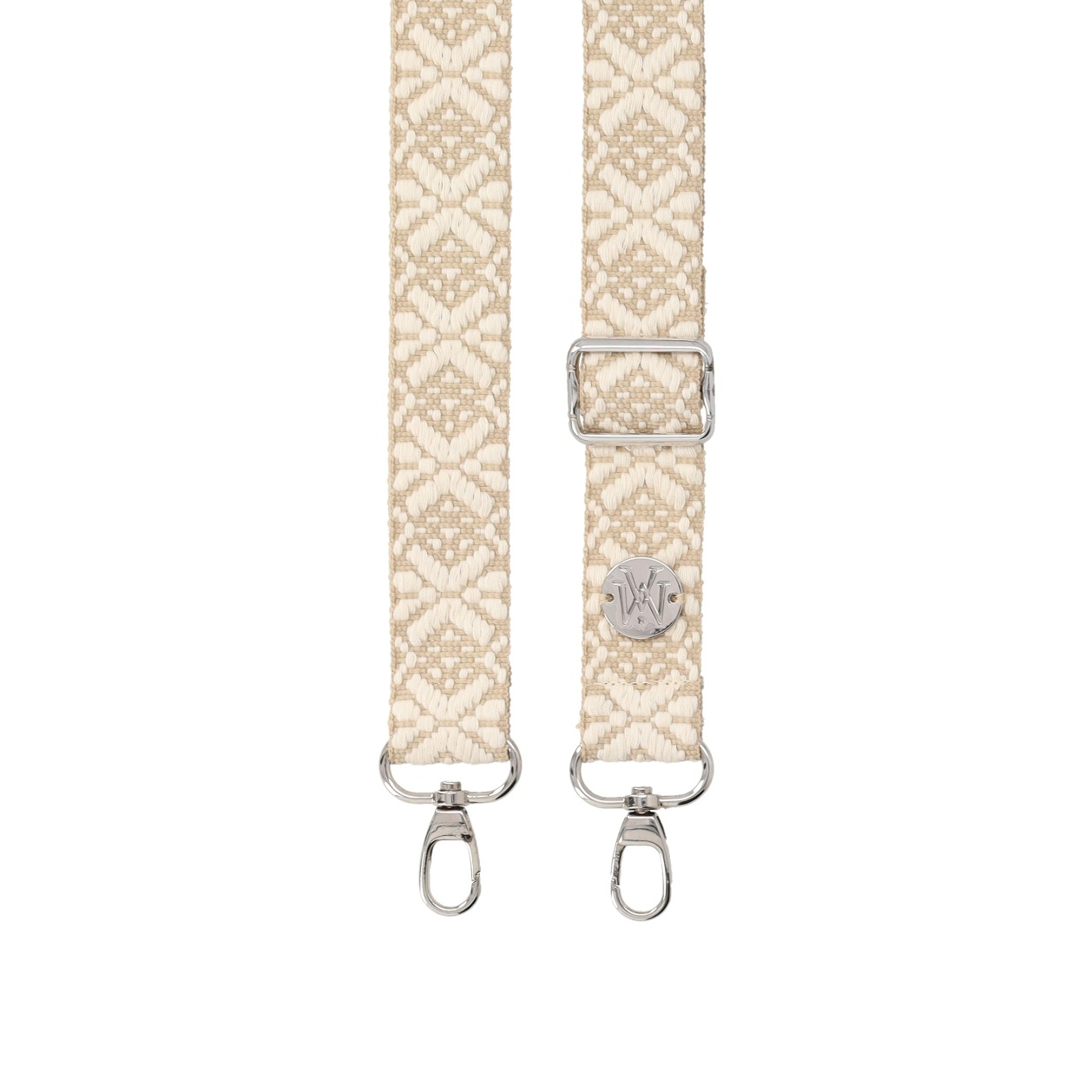 Handyband Handgemachtes Umhängeband für Handyhüllen Snowflake Silver - Ecru / Sand