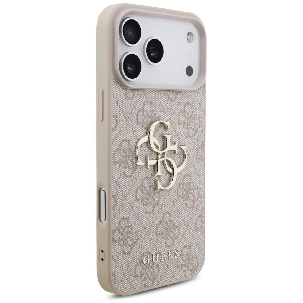 iPhone 17 Pro Max Leder Hardcase Hülle 4G Big Metal Logo (GUHCP17X4GMGPI) - Rosa