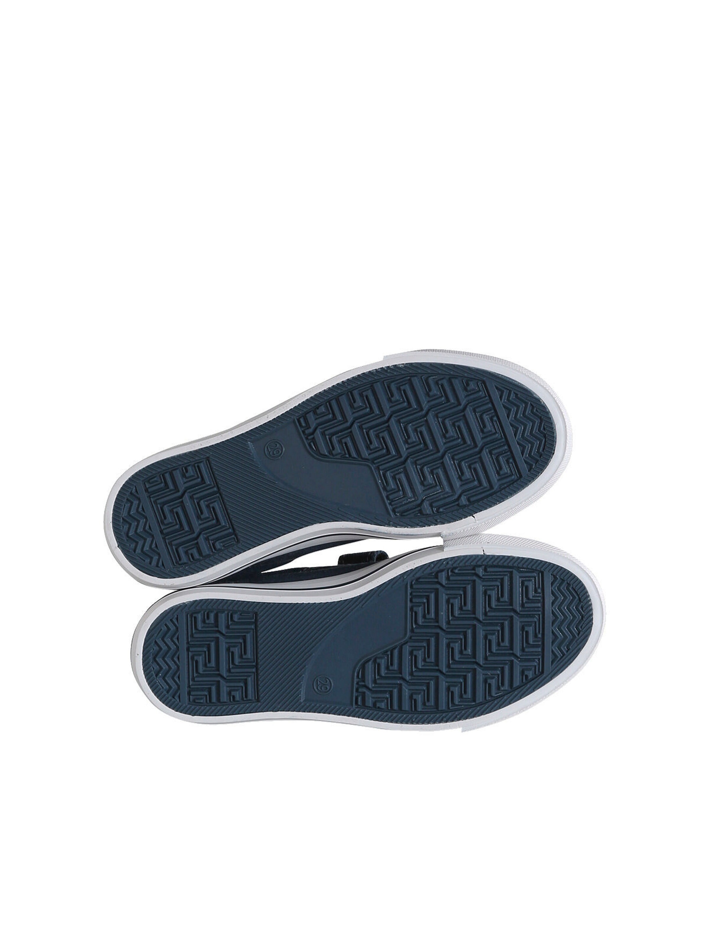 Vertbaudet Kinder Stoff-Sneakers mit Klett und Anziehtrick, Vintage-Look marine