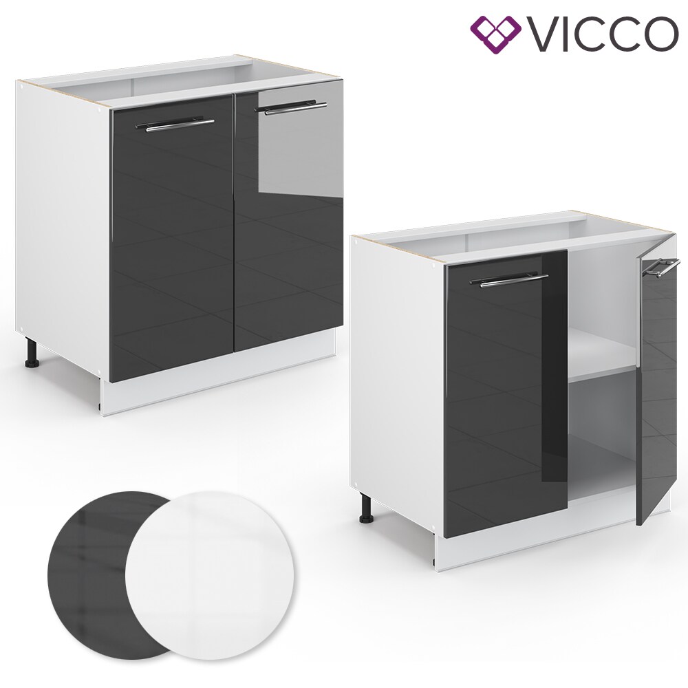 VICCO Unterschrank 80 cm Anthrazit Küchenzeile Unterschrank Fame