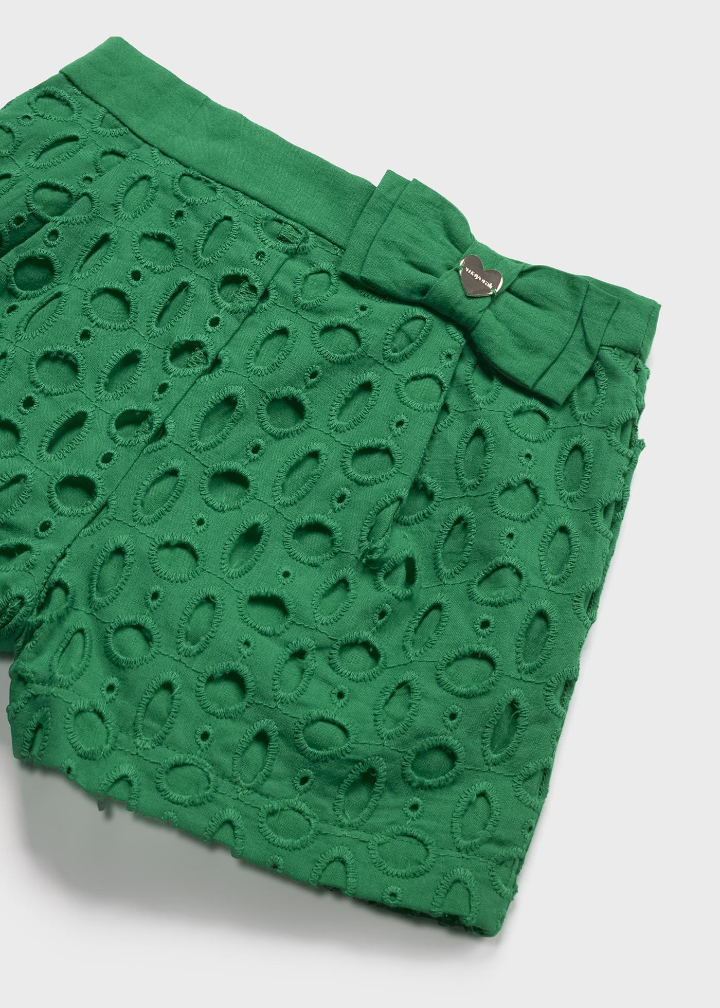 shorts de algodão perfurado para bebês