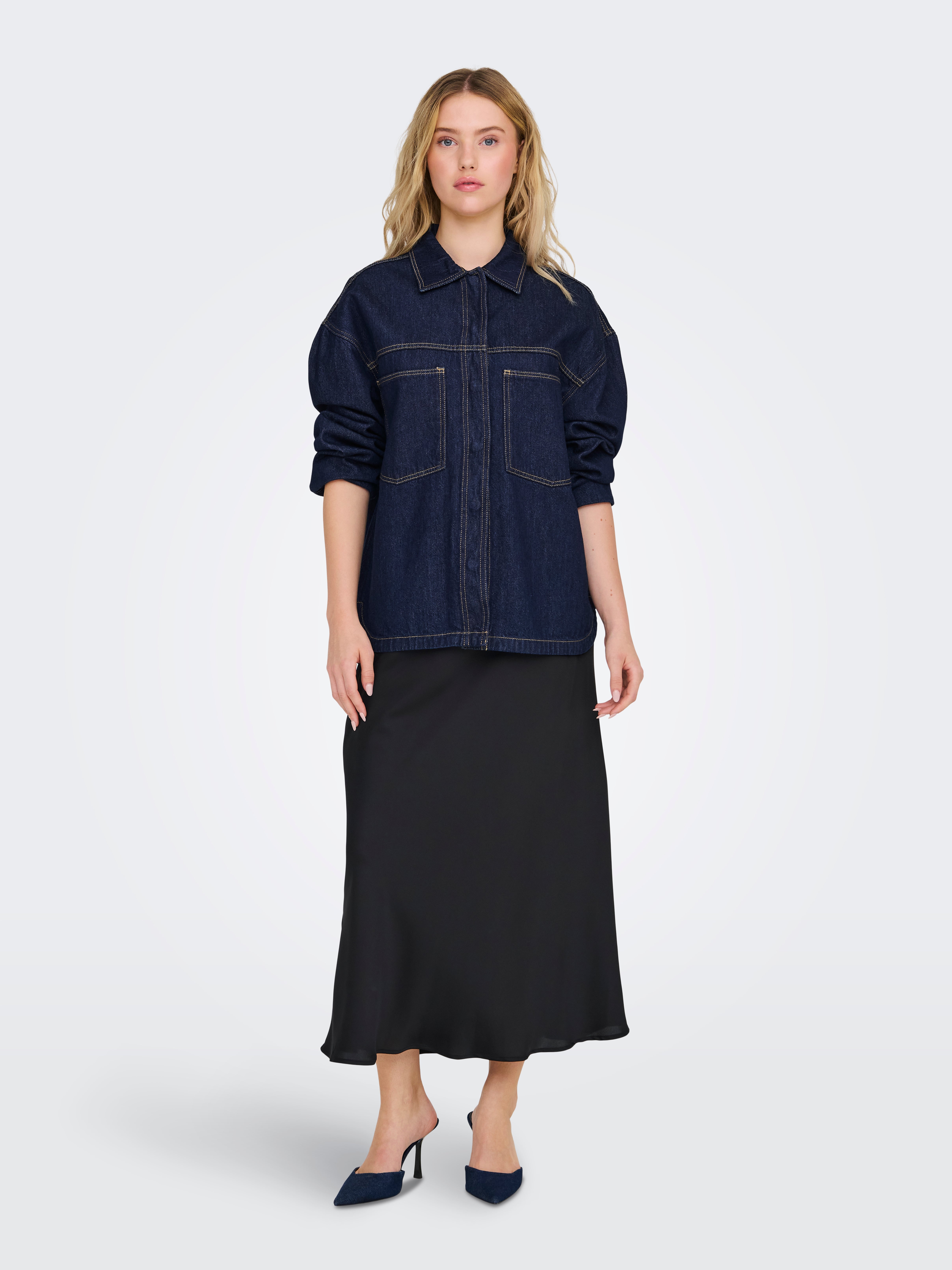 ONLEMMIE Jeanshemd Dark Blue Denim
