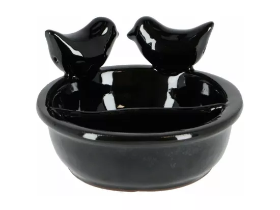 Bain oiseau en terre cuite noire Oiseaux