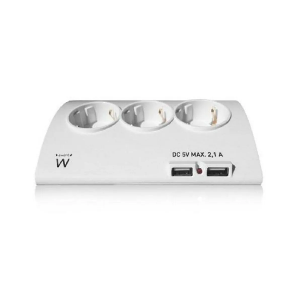 Ewent Bloc 5 Prises + 2 USB - Blanc