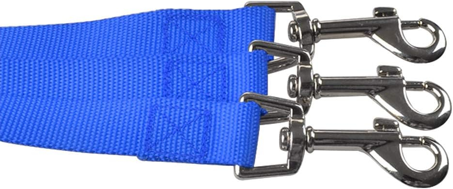 (150cm) 3-fach Hunde Leine Verstellbare Spazierleine für 3 Hunde mit Karabiner Haken - Blau