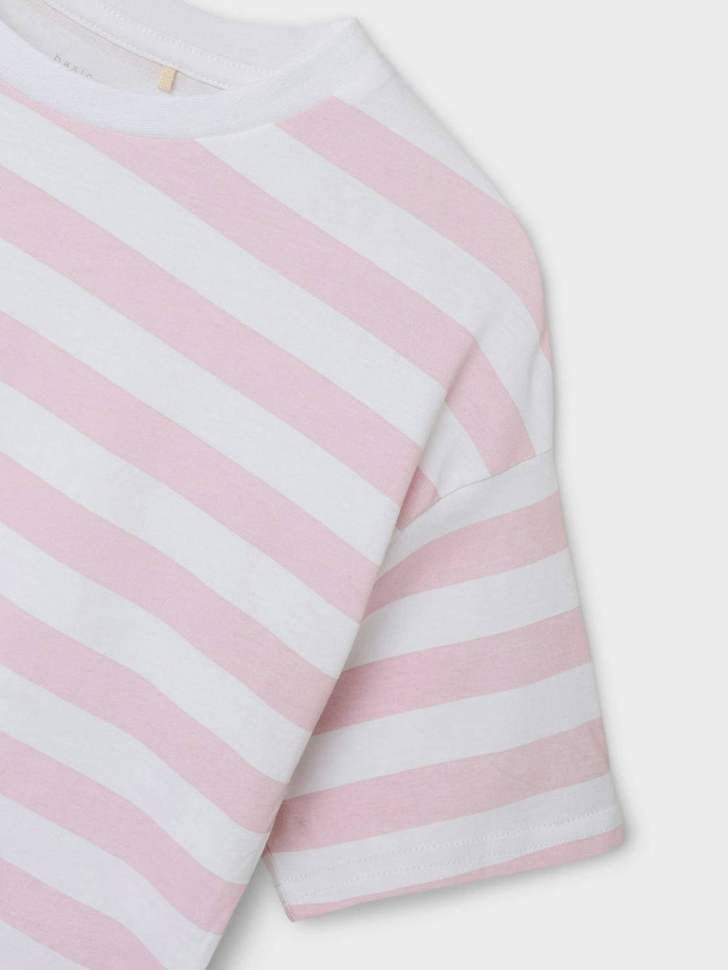 NAME IT gestreept T-shirt NKFVITANNI roze/wit