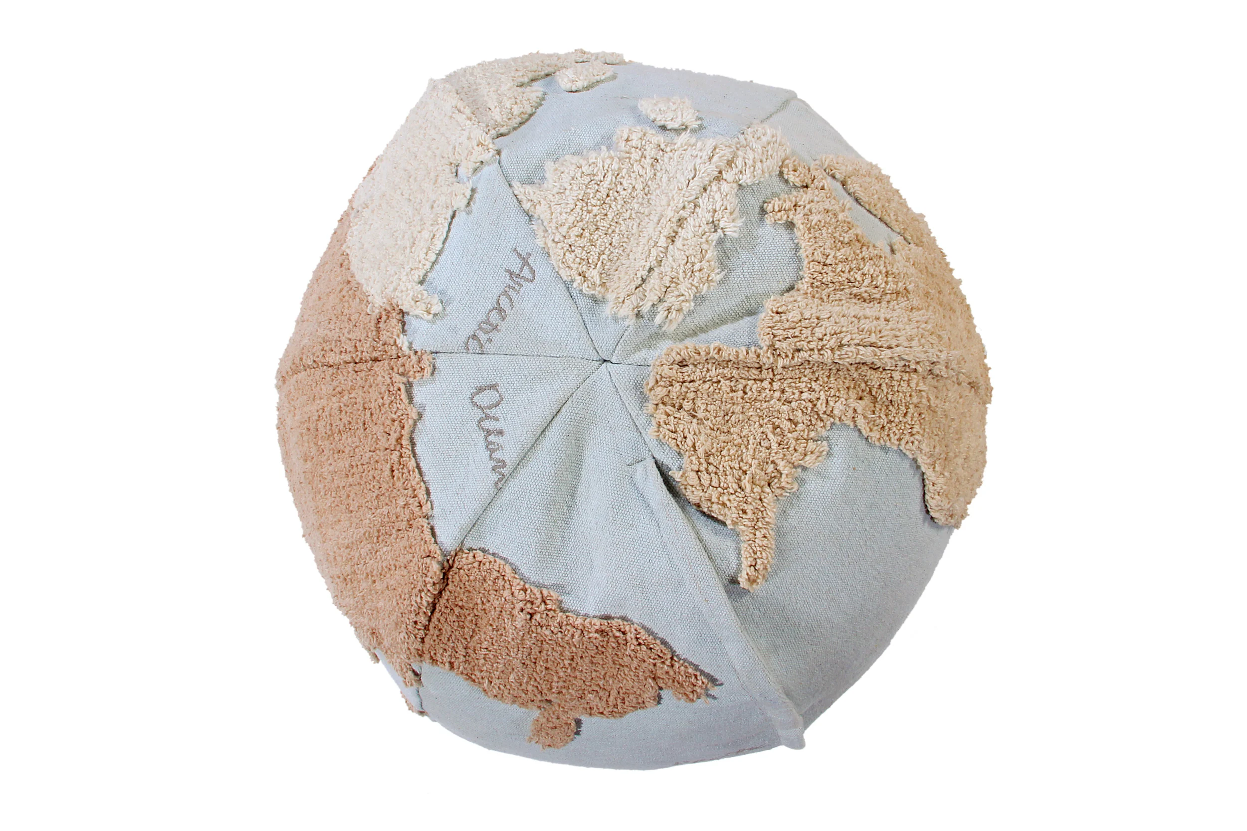 CARTE DU MONDE - Pouf recouvert de coton | Multicolore