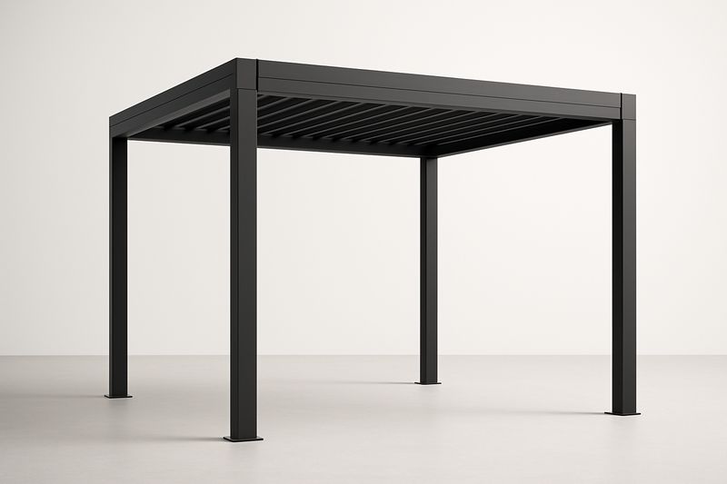 Aluminium Gartenpavillon 300x300x250 cm Schwarz