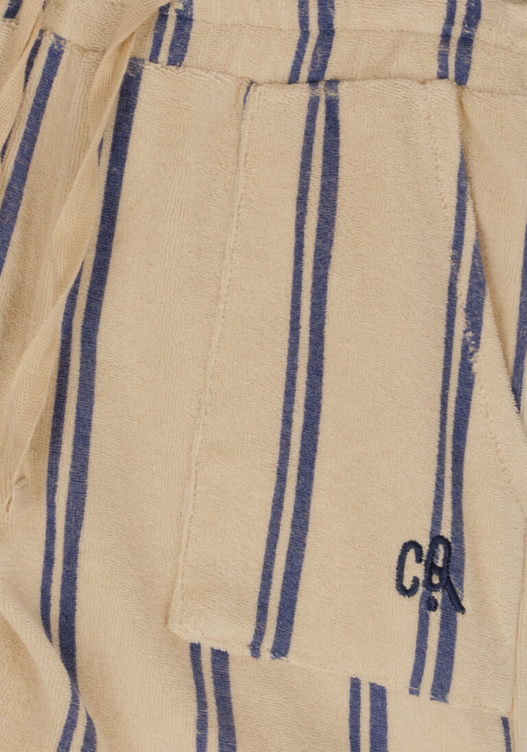 CARLIJNQ beige carlijnq korte broek stripes blue - short loosefit wt embroidery