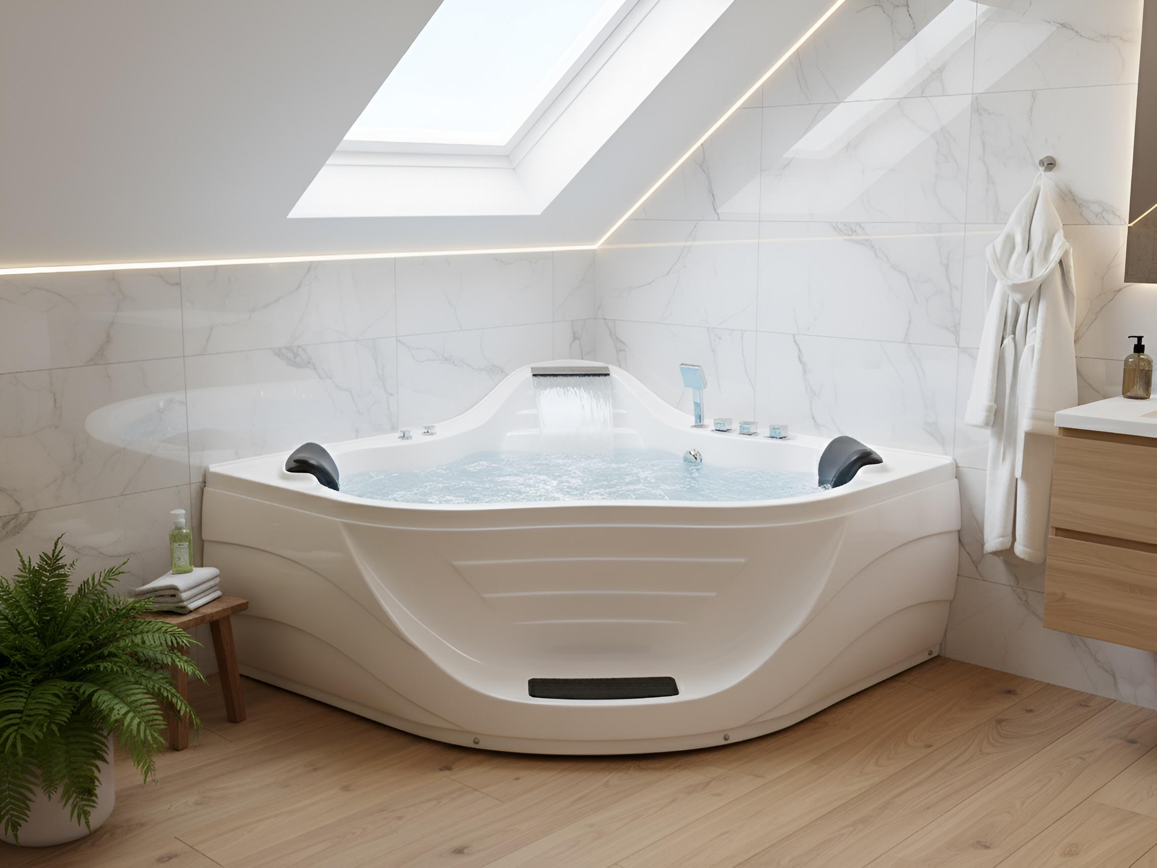 Hoek bubbelbad CARTAGENA 220 x 160 cm Wit