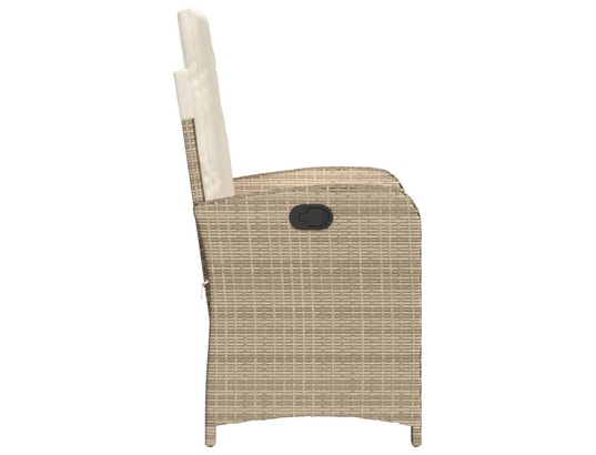 VIDAXL - Chaise inclinable de jardin avec coussins beige résine tress...