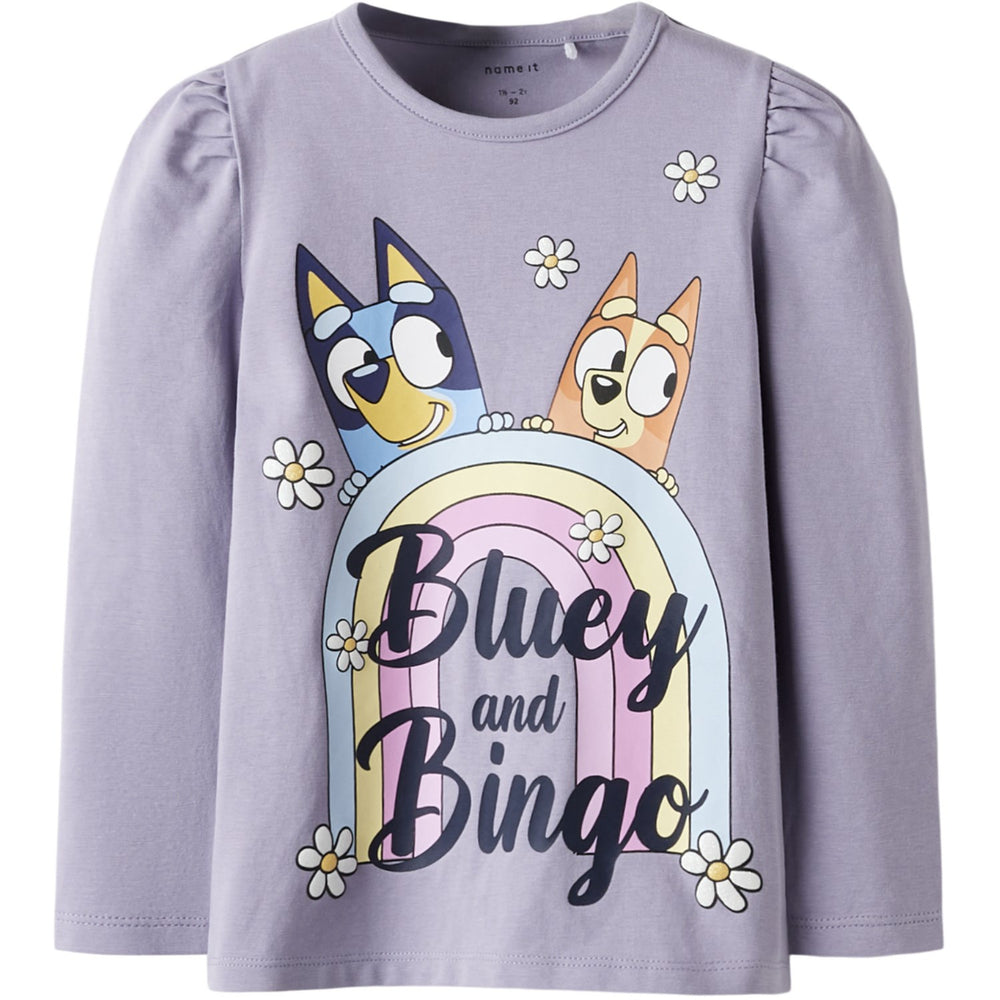 Køb Name It Lavender Gray Nmfjessie Bluey Ls Top Box Noos Sky