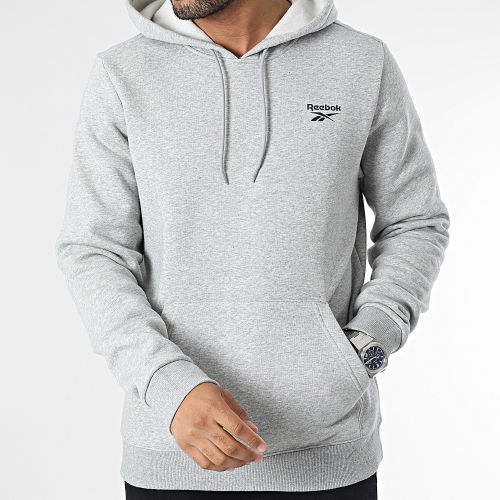 Sweat Capuche Reebok Identity Left Chest Logo IB2992 Gris Chiné