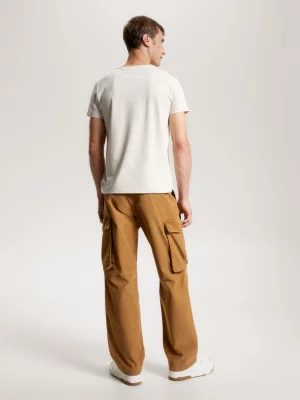 Camiseta Extra Slim Fit com Bordado de Bandeira
