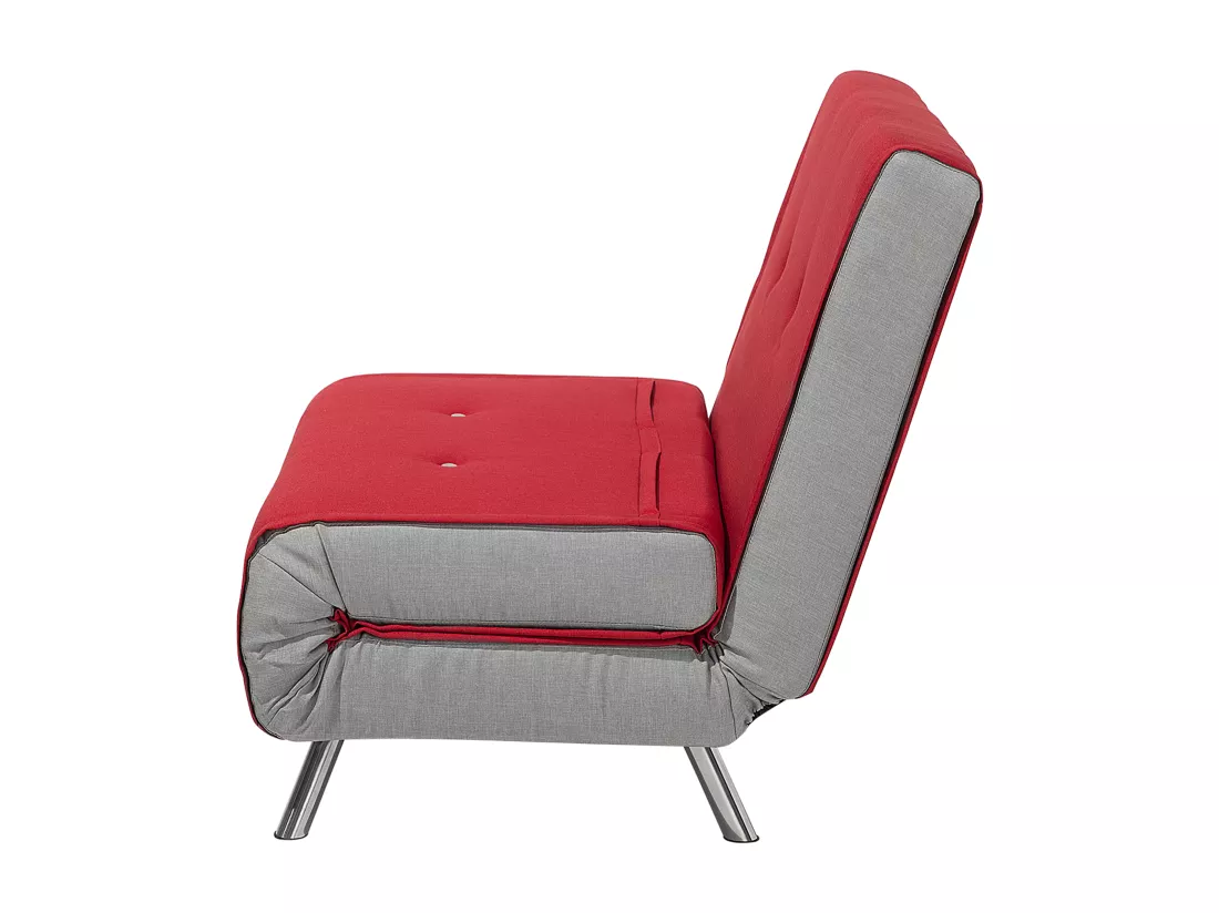 Banquette convertible 1 place en en tissu rouge FARRIS