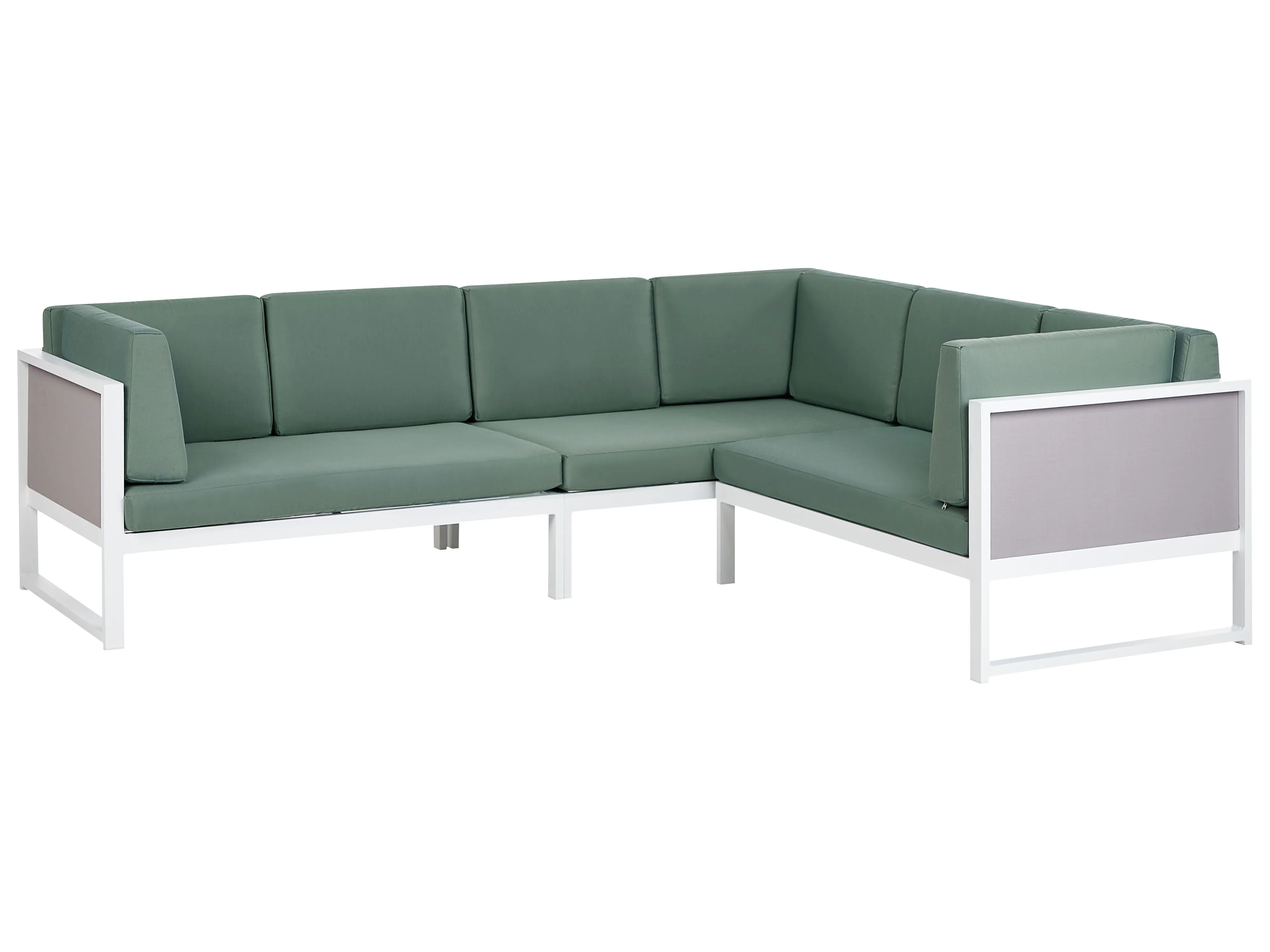 Tuin hoekloungeset met tafel 6-zits CASTELLA/FRATTE linkszijdig Metaal Groen