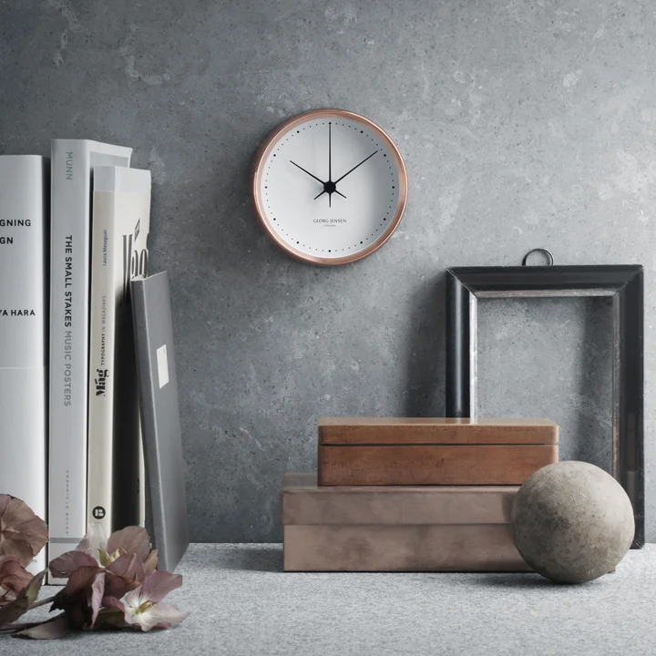 Georg Jensen - Henning Koppel Wanduhr Ø 22 cm, schwarz / weiss